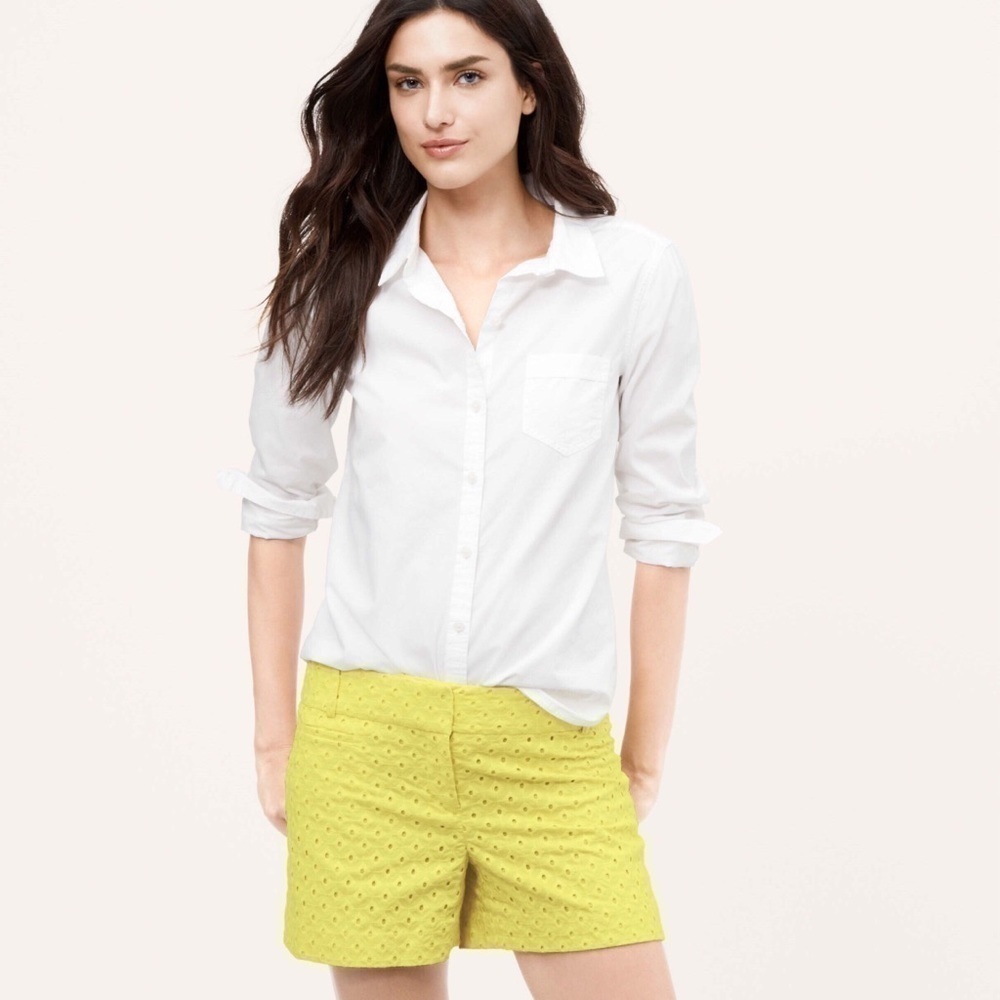 Loft The Riviera 4” Cotton Short Yellow Eyelet 12